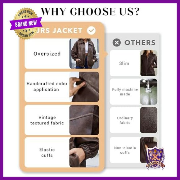 Oversized Faux Leather Motorcycle Jacket Y2K Vintage Plus Size - Picture 6 of 8